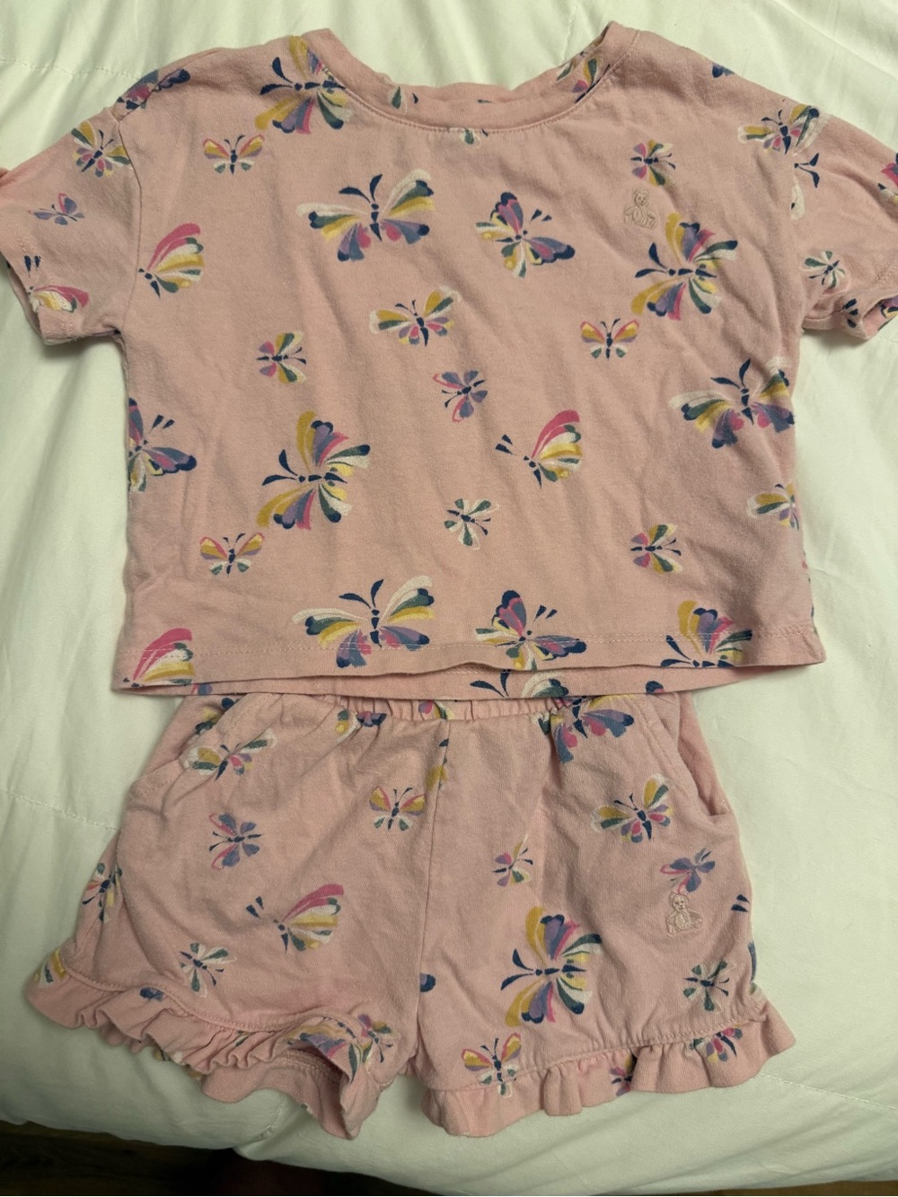 GAP Pink Butterfly Short Pajama Set